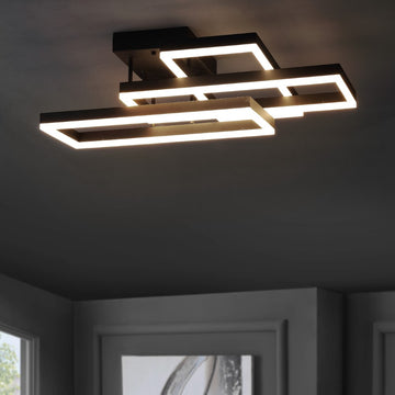 Turing 28" Geometric Integrated LED Metal Flush Mount - JONATHAN Y